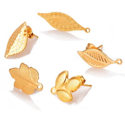 China DIY Necklace Pendants Jewelry Hobbyworker Jewelry Findings Stainless Steel Leaf Shape Earrings For Jewelry Making for sale