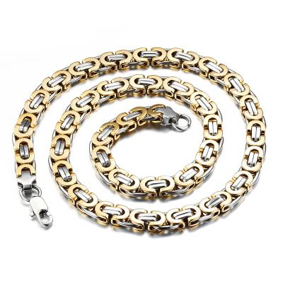 China CLASSIC Byzantine 4mm Size Mens Stainless Steel Chain For Mens Heavy Punk Necklace Jewelry for sale