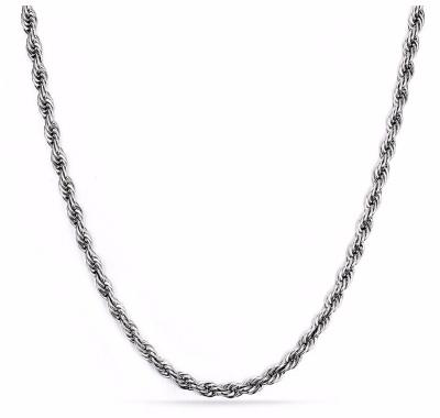 China CLASSIC hot sale cheap 316L stainless steel jewelry with 2mm 2.5mm 3mm 4mm 5mm size thick silver gold rope necklace chains LTC112 for sale