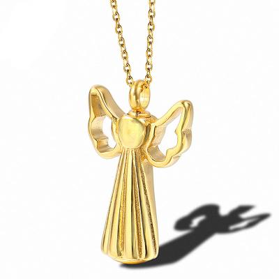 China Angel Necklace Wishes Angel Wings Wholesale 316l Stainless Steel Keepsake Jewelry Cremation Angel Pendant Necklace Best Human Love for sale