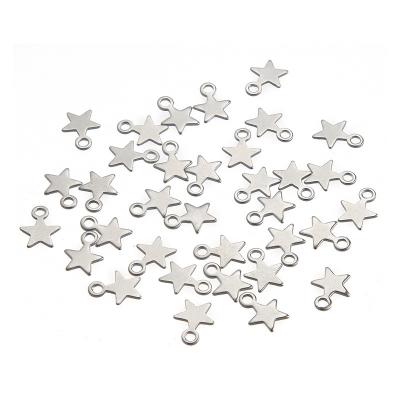 China Wholesale Cheap Cute Mini Star Charms For Necklace Stainless Steel Pendant Star Making Jewelry for sale