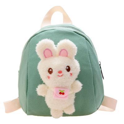 China Cotton Mini children's small schoolbag preschool baby bunny plush shoulder bag bag girl kindergarten backpack wholesale for sale