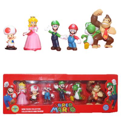 China Cartoon Toy Hot Anime Mario Action Figure, 6pcs/set Mario Bros Figure Doll, Cake Topper Maria Figure Toy for Gift for sale