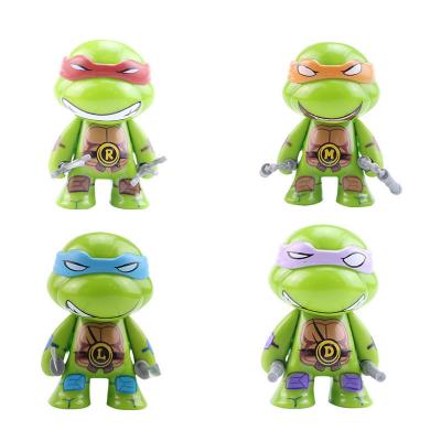 China PVC 4 Q-version tortoise can be hand-made creative animation peripheral doll model toy car decoration for sale