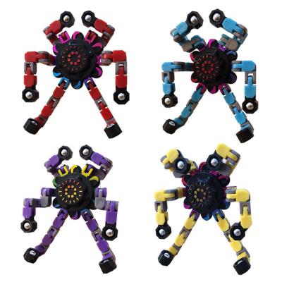 China Plastic Top Ranked Anti Stress Deformation Robot Transformed Fingertip Spinner Sensory Toys Spinning Robot Fidget Spinner Toys for Kids for sale