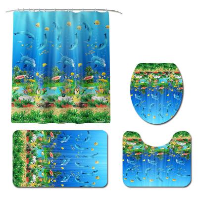 China Viable New Dolphin Shower Curtain Custom Print for sale