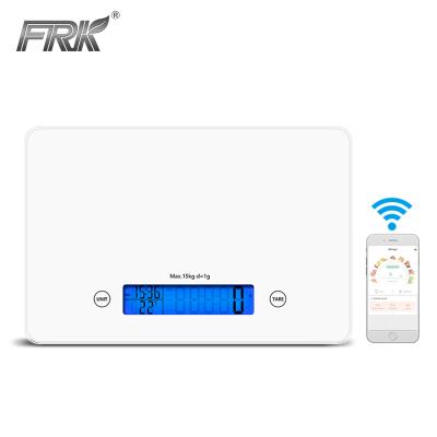 China Weight Measuring Multifunctional USB Rechargeable Blue Tooth Weighing Kitchen Digital Scale for sale