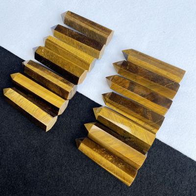 China Europe Wholesale Natural Quartz Crystal Point Tiger Eye Tower For Meditation Home Decoration for sale