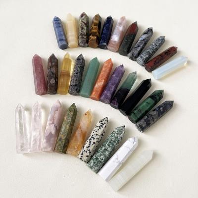 China Europe Wholesale 5-6cm Healing Stones Tower Wand Fluorite Rose Quartz Amethyst Spiritual Crystal Points for sale