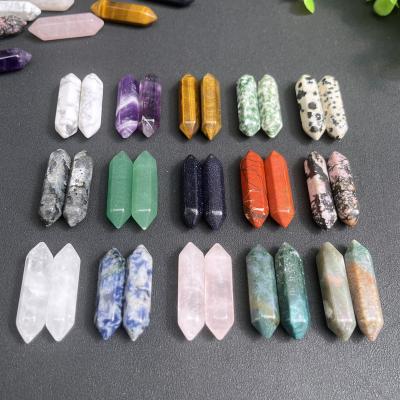 China Europe Wholesale Natural Quartz Crystal Healing Stones Double Terminated Mini Crystal Point for sale