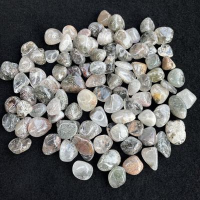 China Europe 20-30mm Reiki Stones Phantom Ghost Natural Green Lodolite Tumbled Stone For Healing Stones for sale