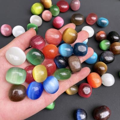 China Europe Wholesale High Quality Colourful Cat Eye Stone Crystal Tumbled Stone for Healing Stones for sale