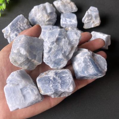 China Europe Wholesale Natural Healing Crystal Celestite Raw Stone Blue Calcite Cluster for Home Decoration for sale