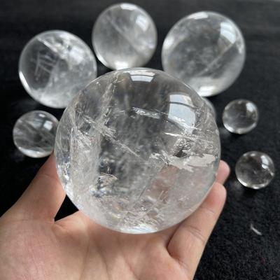 China Europe Hot Sales Natural Clear Quartz Sphere Energy Meditation Healing Stones Crystal Ball Sphere for Home Decoration for sale