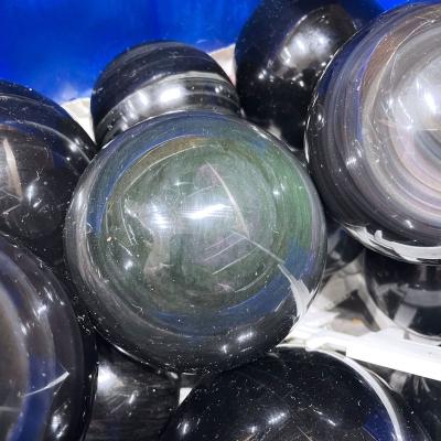 China Europe Natural Healing Stones Ball Reiki Stone Crafts Rainbow Obsidian Sphere for Meditation Decoration for sale