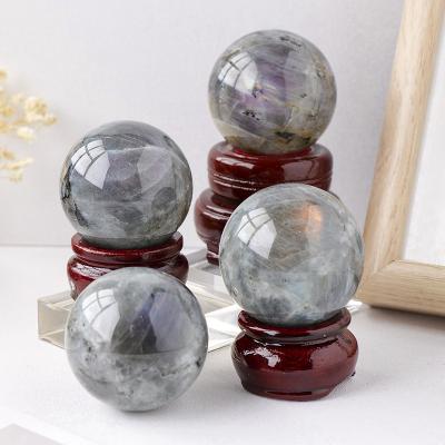 China Europe Wholesale Crystal Ball Flash Labradorite Sphere Gemstone Ball For Healing for sale