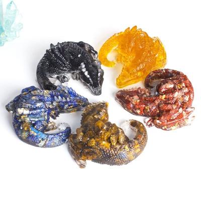 China Europe Wholesale Natural Healing Crystals Chips Resin Animals Dragon Ornament for sale