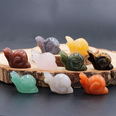 China Europe Wholesale Mixed Materials Natural Crystal Snail Carving for Decoration for sale