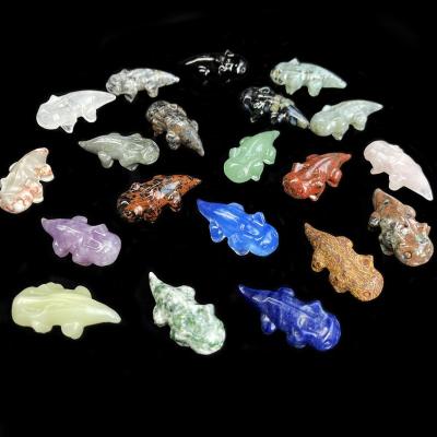 China Europe Crystal Salamander Carving Hand Carved Crystal Cynops Orientalis Axolotl Crystal Animal Salamandrid Sculpture for sale