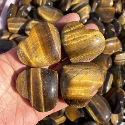 China Europe Natural Tiger Eye Stone Crystal Hearts for Healing for sale