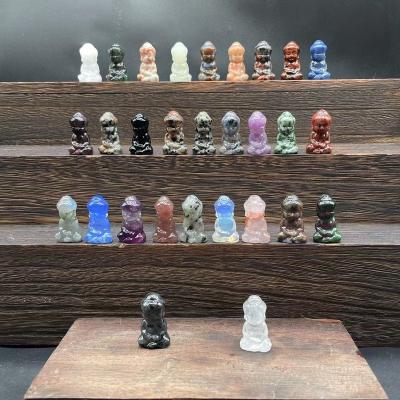 China Europe Natural Healing Stones Mini Size Crystal Carving Crafts Amethyst Clear Quartz Jade Crystal Buddha for sale