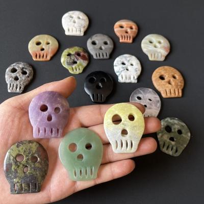 China Europe Wholesale Hand Carved Healing Stones Obsidian Dragon Blood Crystal Skulls Mask Moss Agate Skulls Masks For Halloween for sale