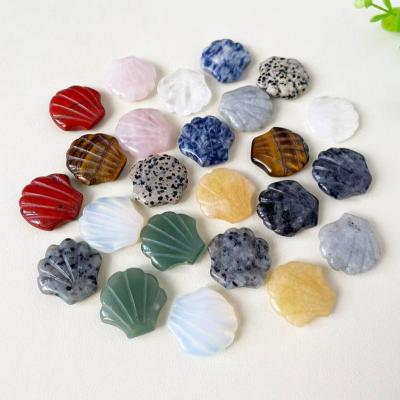 China Europe Factory Price Natural Semi-precious Stone Craft Love Themed Crystal Shell Carving for Home Decoration for sale