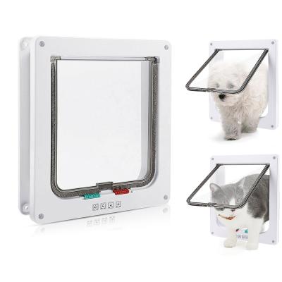 China Sustainable Pet Sliding Door For Dogs 4 Way Small Locking Cat Flap For Wood Metal Glass Door for sale