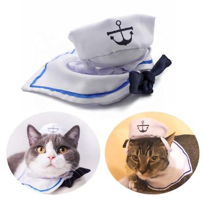 China Viable Pet Accessories Hat Halloween Dog Costumes Cat Dog Navy Hat Sailor Costume Good Quality for sale