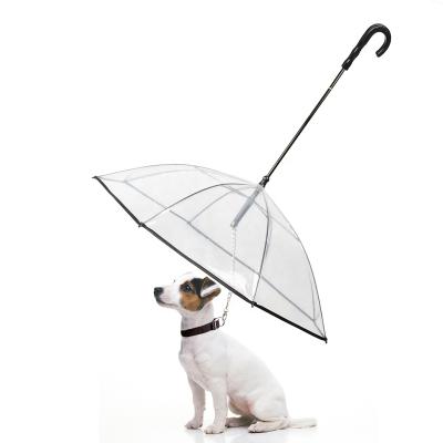 China Sustainable Pet Umbrella Useful Hike Dog Umbrella With Leash Holder Using In Rainy Days for sale