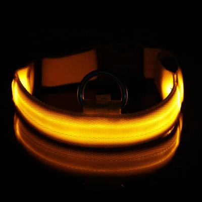 China Viable LED Dog Collar to Keep Your Dog Safe Flashing Dog Collar with Battery-Yellow for sale