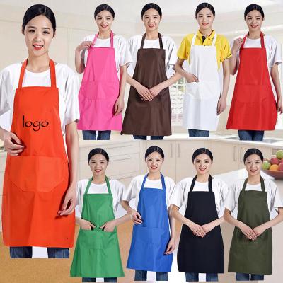 China Factory Custom Simple Bib Eco-Friendly/Durable/Washable Long Waterproof And Oil Proof Kitchen Multicolor Chef Cleaning Cooking Apron With Pockets for sale