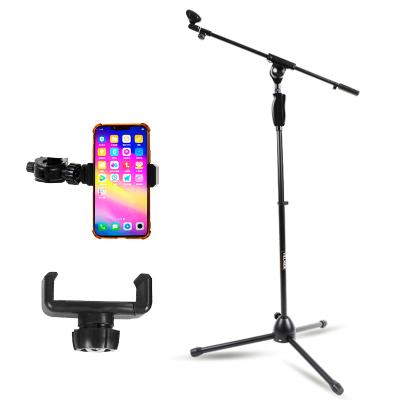 China Two Adjustable Amazon Clips Step Up Handholder Tripod Floor Microphone Stand Holder for sale