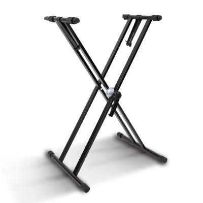 China Professional Double-X Keyboard OEM Musical Instrument Keyboard Stand with Telescopic Rod for sale