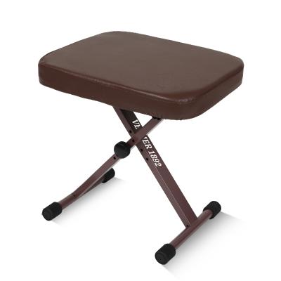 China New Design Metal+leather+sponge VELMER Iron Classic Brown Piano Bench Adjustable Keyboard Stool for sale