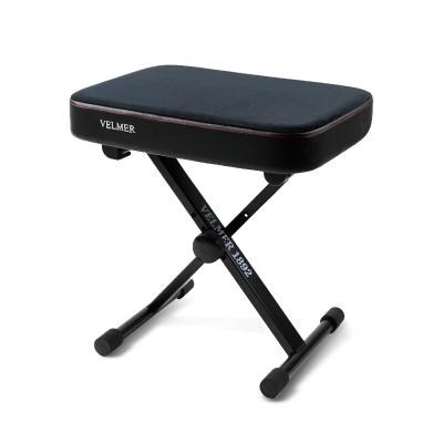 China Metal+Leather+Sponge+Flannel Adjustable Keyboard Bench Height Piano X Style Bench Padded Keyboard Stool Chair Seat for sale