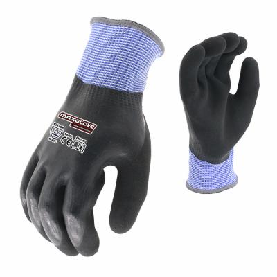 China Level 5 Flexible Full Palm Latex Coating Anti-Cut Anti-Cut Double Layer Work Gloves for sale