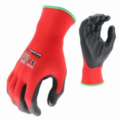 China Flexible Customize Garden Flexible Nylon Black Nitrile Coated Industrial Gloves Red Work for sale