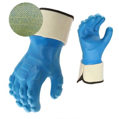 China Good Cut Grip Triple Dip Coating High Quality Anti Cut PVC Mechanical Work Gloves Impact Resistant for sale