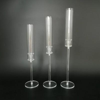 China Trendy acrylic candle holder set of three piece centerpieces for wedding table for sale