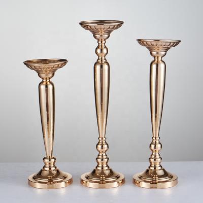 China Gold Metal Vase Home Decoration Flower Vase For Wedding for sale