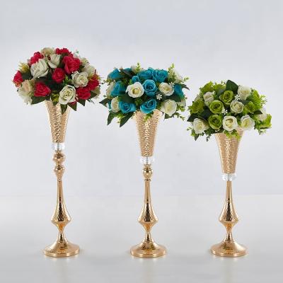 China Europe plating long horn vases flower wedding decoration for sale