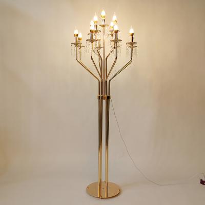 China Wedding decoration gold iron plating LED floor lamp home wedding props wedding stage decoration on-site supplies for sale