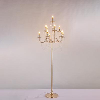 China Wedding Decoration 11 Heads Gold Iron Plating LED Floor Lamp Home Wedding Props Wedding Stage Decoration Onsite Supplies for sale