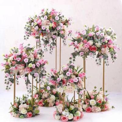 China Handmade Factory Direct Rectangle Table Centerpiece Frame Flower Stand For Party Wedding Decoration for sale