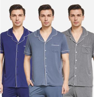 China Spring and Autumn Bamboo Viscose Long Sleeve V-neck Mens Pajamas Set High Quality Custom Made QUICK DRY for sale