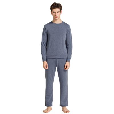 China QUICK DRY Customized Popular Customized Long Sleeve Plain Cotton Pajamas Mens Pajamas for sale