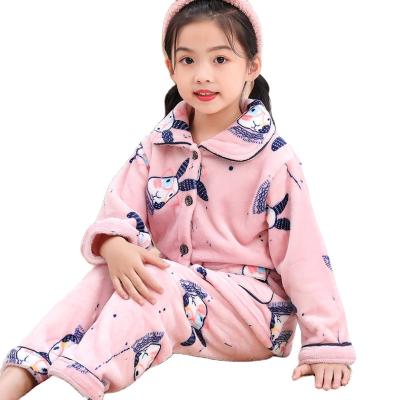 China Wholesale Kids Thermal Polyester Flannel Fleece Pajamas Sets Kids Pajamas Kids Fashion Girls Pajamas Sets for sale