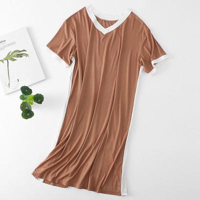 China Super Comfortable QUICK DRY Women's Long Nightgown In Modal Rib Night Dress Sleepwear Dress for sale