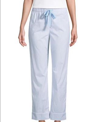 China New Available Women's Cotton Poplin Drawstring Pajama Bottoms QUICK DRY Sample Stripes for sale